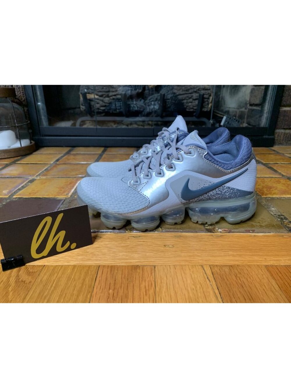 Size 5y/6.5w Nike Air Vapormax “Wolf Grey Light Carbon” Athletic Sneakers 917963